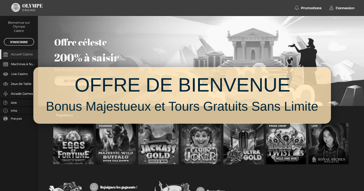 Olympe Casino welcome bonus